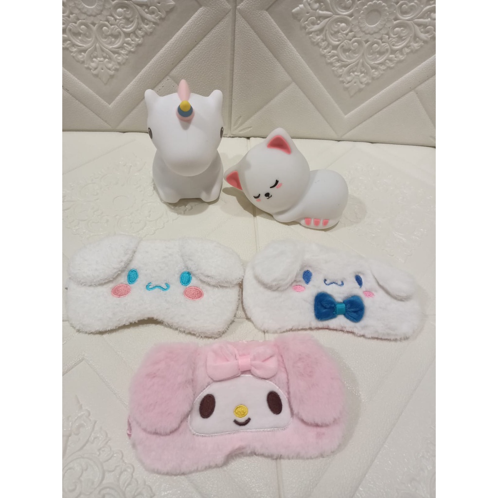 Tutup mata my melody cinnamoroll bahan plush