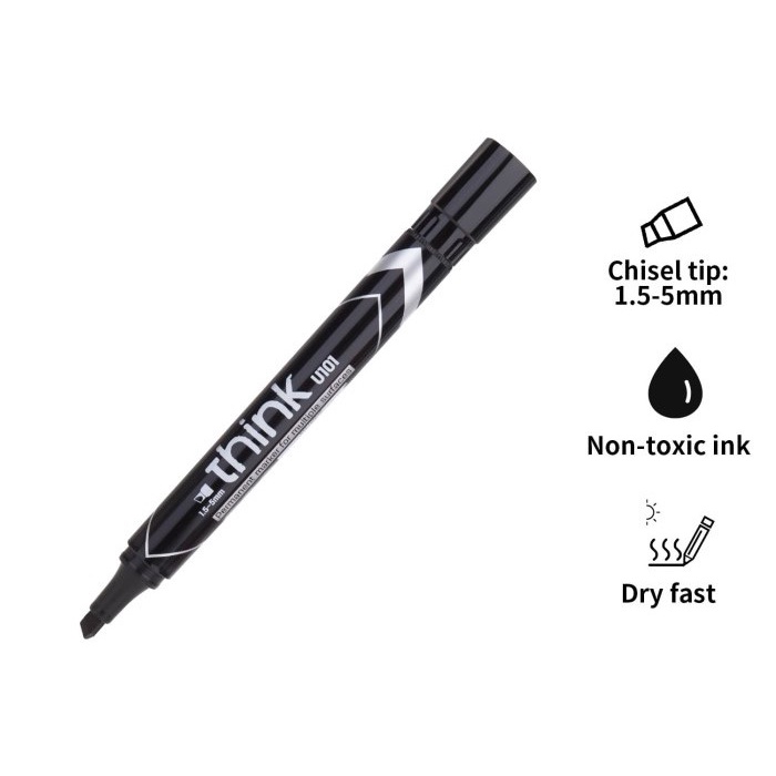 SPIDOL WHITEBOARD PERMANEN MARKER PAPAN TULIS UJUNG MIRING KALIGRAFI DELI U101 PERMANENT