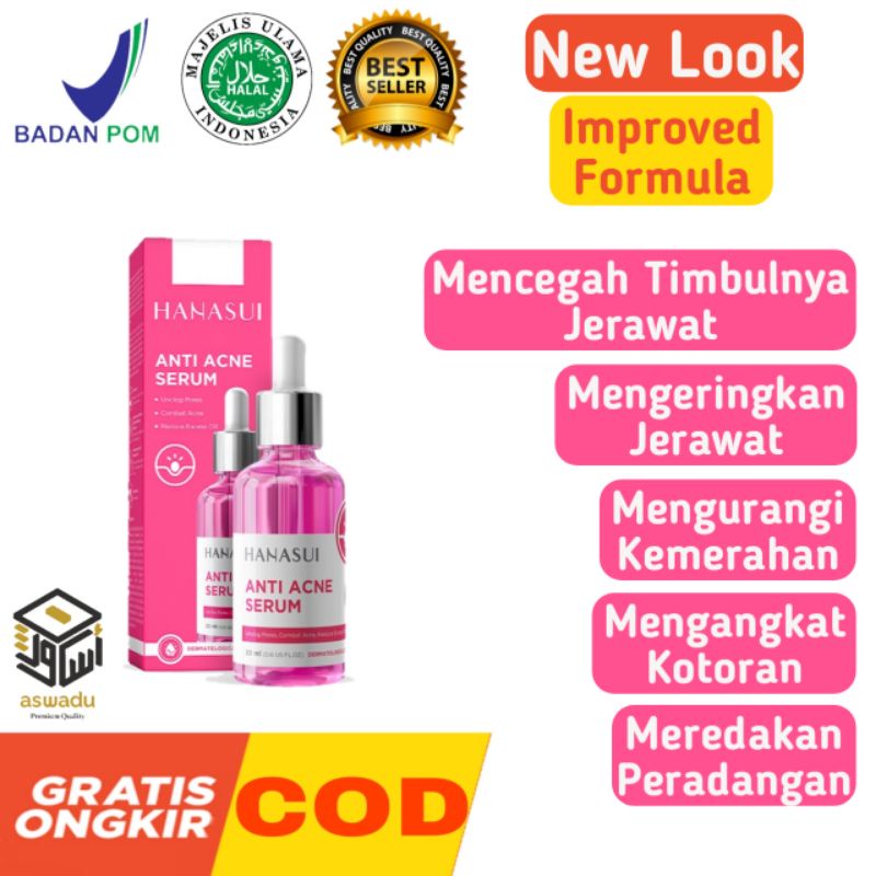 HANASUI SERUM WAJAH HANASUI GLOWING ANTI ACNE JERAWAT VITAMIN C VIT C COLLAGEN WHITENING GOLD ANTI A
