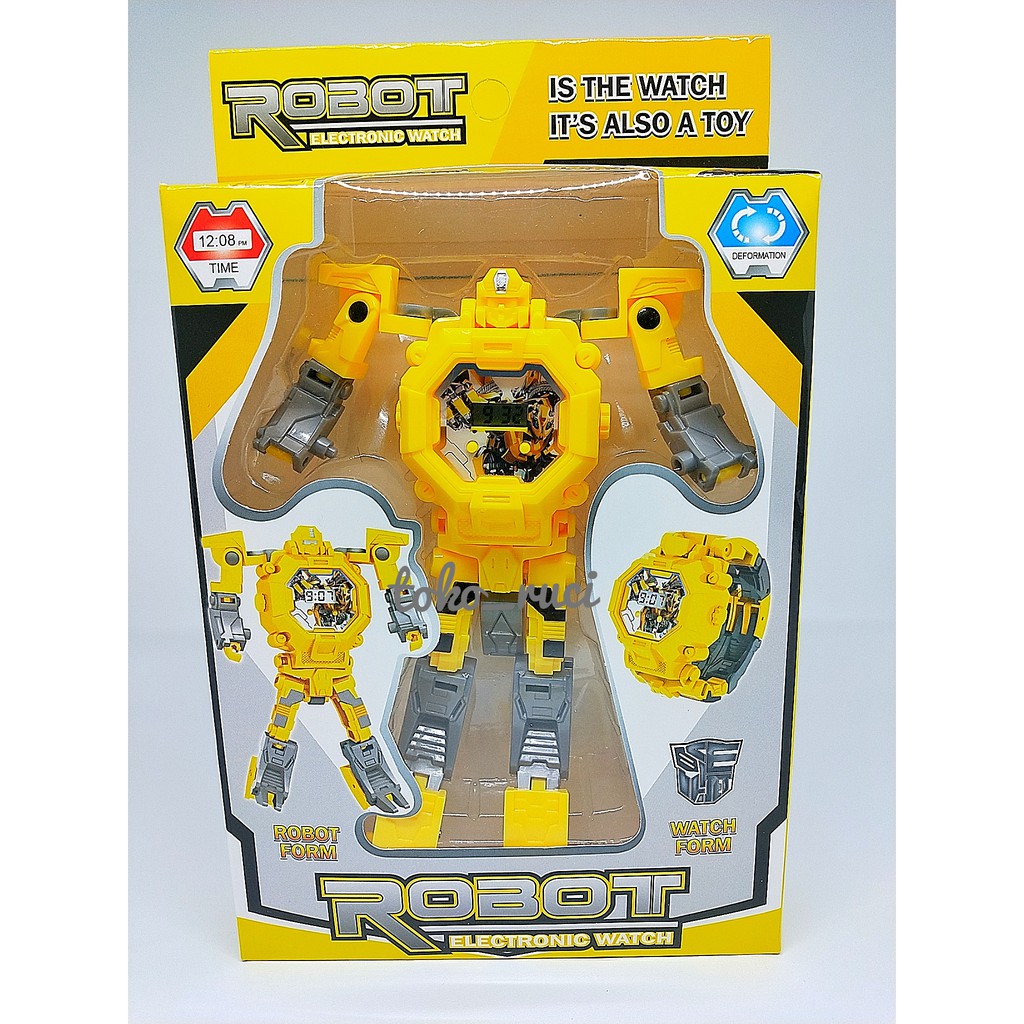 Jam Tangan Robot Transformer Jam Tangan Anak Transformer Bentuk Robot MODE TERLARIS A004