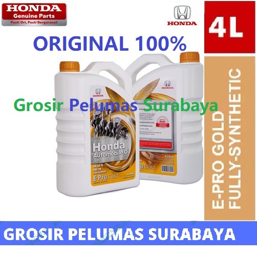 ORIGINAL oli mobil HONDA epro e pro gold 0w-20 0w20 0w/20 Fully Synthetic 0W 20 galon 4ltr 4 Liter