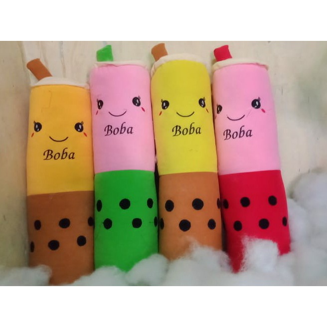 BONEKA BOBA Model Bantal Guling Bahan Empuk Velboa Dan SilikonTech terbaik di kelasnya