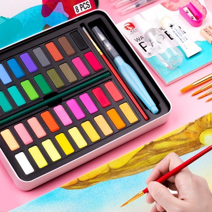

SALE!!Olla 36/48/56Water Color Set - Alat Cat Air Set (Termasuk Kuas dan Kertas Gambaran) - WC3|SQ3