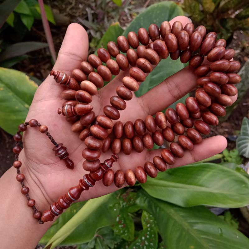 Tasbih Kayu Setigi Laut  Motif Pipih Super Kualitas Tasbih Antik. Tasbih Setigi Laut Asli