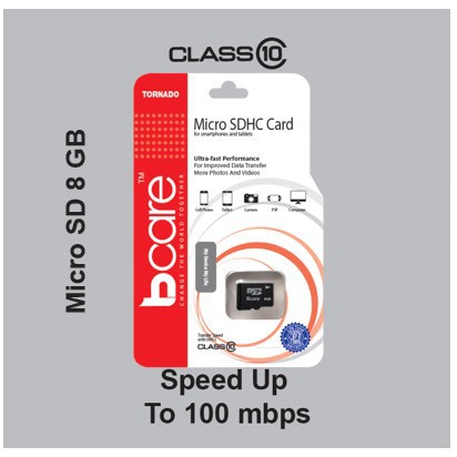 Bcare Micro SD Class 10 100MBPS Original 4/8/16/32/128GB