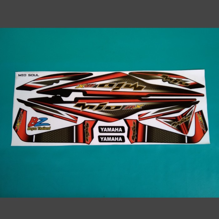 promo stiker striping motor mio soul z variasi hitam merah murah