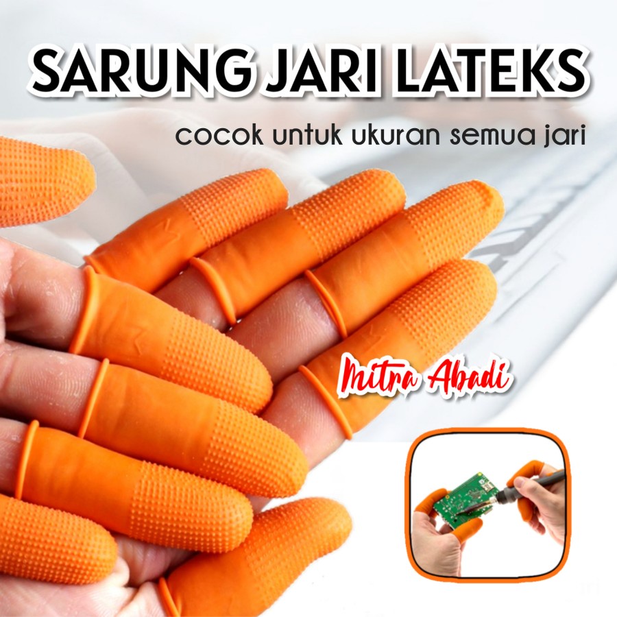 1 PCS Sarung Jari Tangan Karet / Lateks - Latex Rubber Fingers Glove