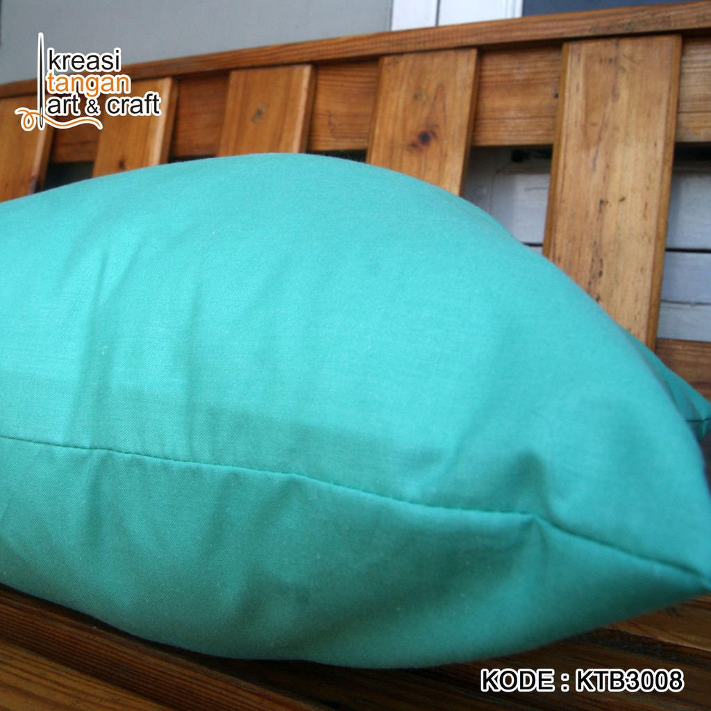 SARUNG BANTAL SOFA POLOS 30x50, 40x40, 45x45, 50x50, 60x60, 70x70 Cyan KTB3008