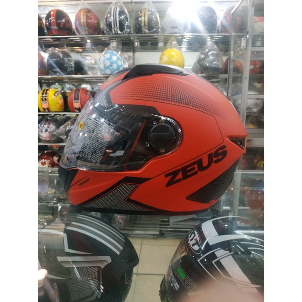 HELM SNI FULL FACE ZEUS ZS811 AL6 RED MATT BLACK (DOFF)