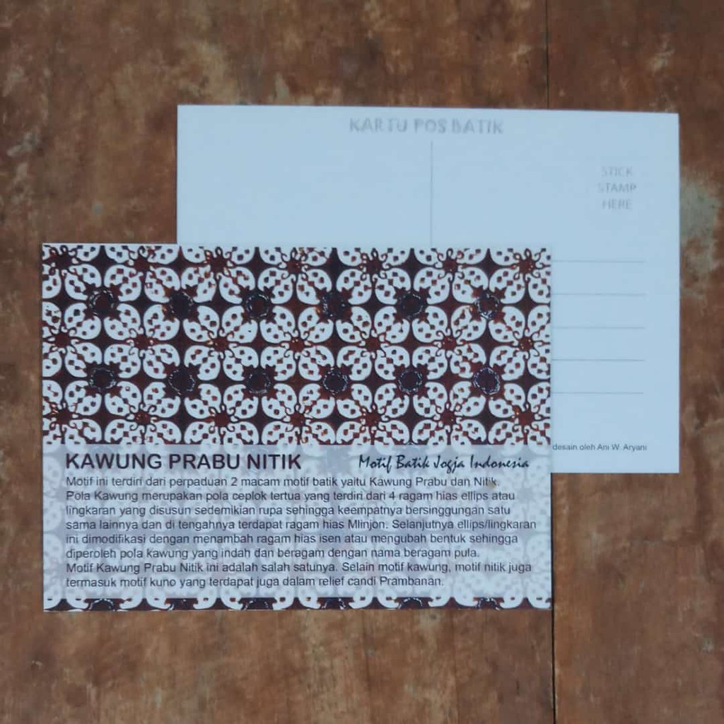 

KARTU POS BATIK POSTCARD MOTIF KAWUNG PRABU NITIK