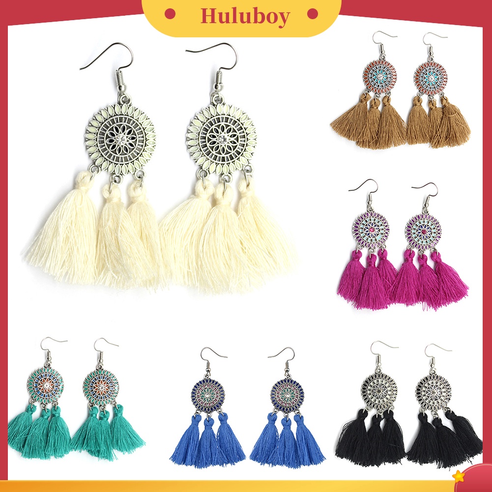 Hu Hu Hu Hu Hu Alat Bantu Pasang Kacamata♡ Anting Kait Gantung Statement Desain Bunga Mataharirumbai Panjang Gaya Boho Untuk Wanita