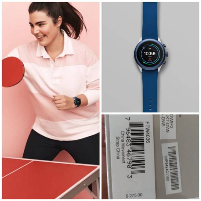 FOSSIL Smartwatch Gen 4 Sport Rubber Blue silicone FTW4036