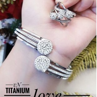 titanium Set Gelang cincin H01