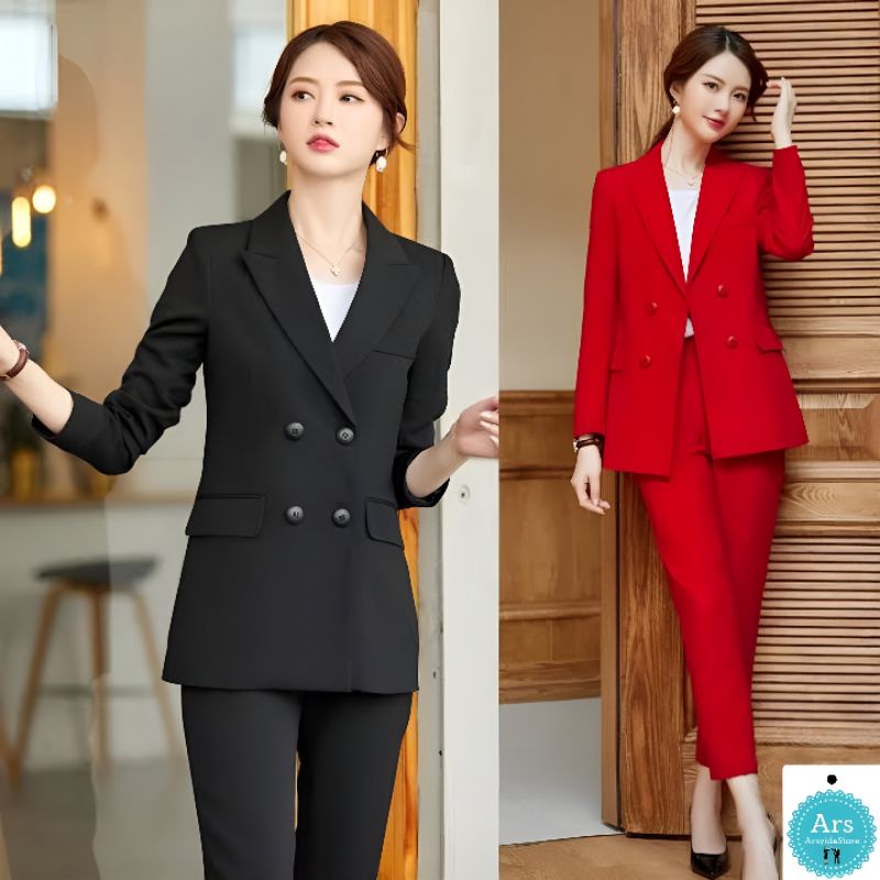 Setelan Jas Wanita Ala Korea/Jas Kerja Wanita