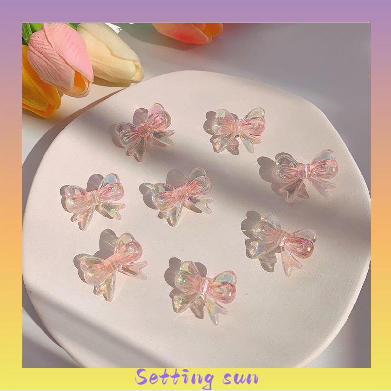 Jepit Rambut Busur Transparan Kristal  Klip Mini Warna Permen  Lucu Klip Poni Samping Anak TN