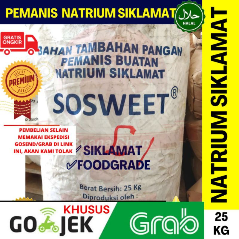 

Natrium Siklamat 25KG KHUSUS GOSEND HALAL/ Pemanis Makanan Minuman