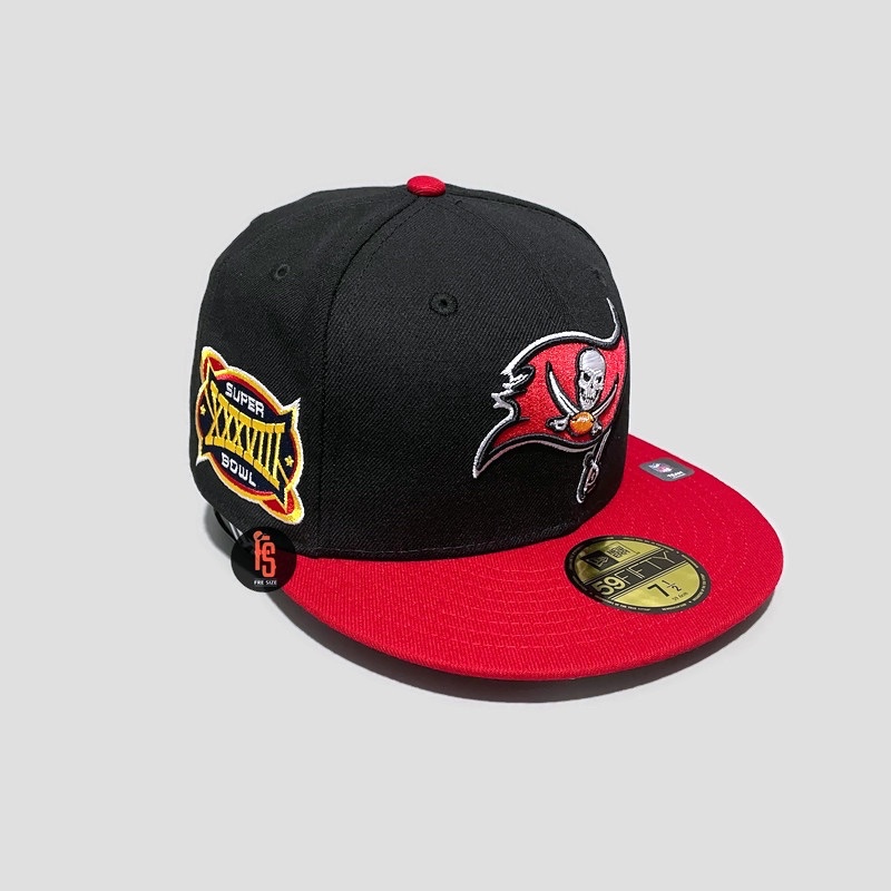 TOPI NEW ERA ORIGINAL 5950 SUPERBOWL 38 TAMPA BAY BUCCANEERS BLACK RED