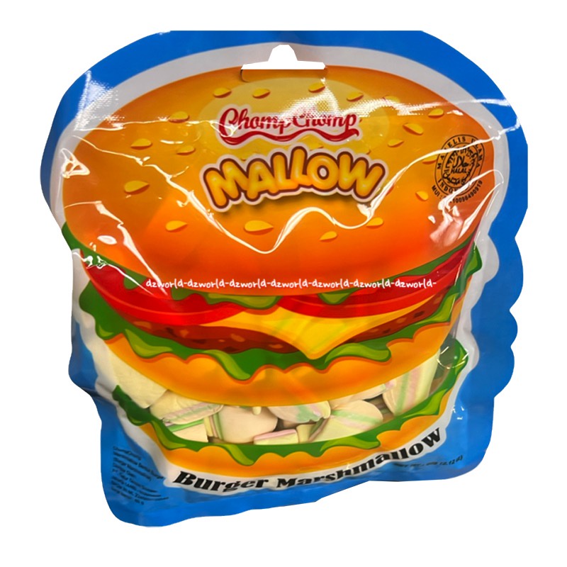 Chompchomp Mallow Burger 40gr Marsmallow Bentuk Burgers Chomp Chomp Chomps Mars Mallow Halal Unik Lucu Melow Comp Comp Comb