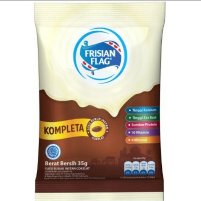 

Susu Bubuk Bendera Frisian Flag Kompleta Coklat sachet saset