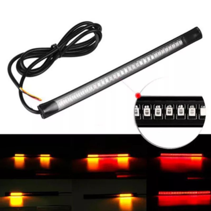 Lampu LED Stop Rem Strip Tempel 3 in 1 sen Sein 17 cm Stoplamp