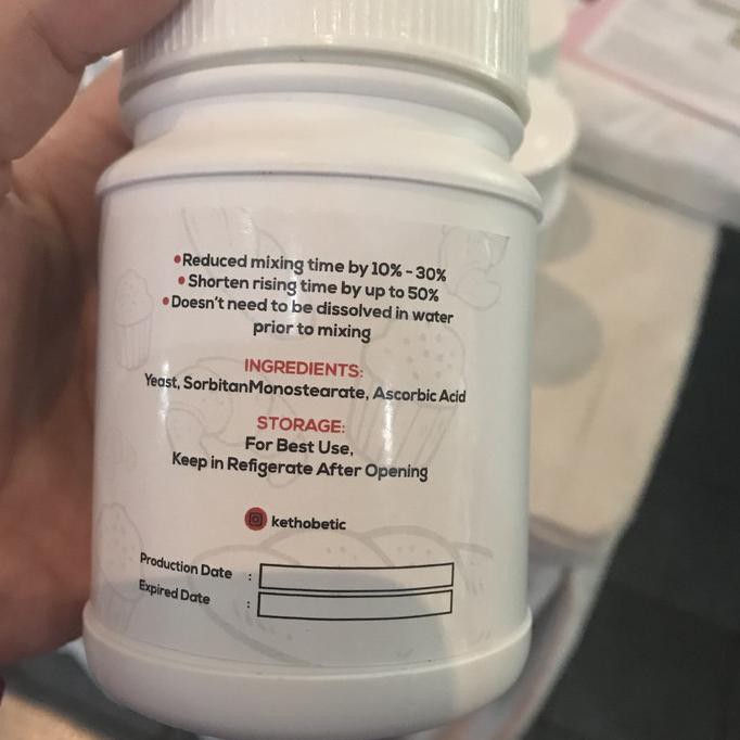 

A47D0 Ketobetic Dry Instant Yeast Ragi Kering Tanpa Gula 150G