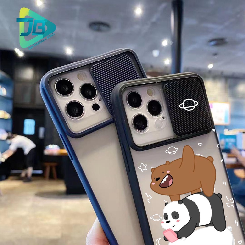 SOFTCASE SLINGCASE SLIDE PELINDUNG KAMERA WE BARE BEARS SAMSUNG OPPO VIVO REALME IPHONE XIAOMI ALL TYPE JB5146