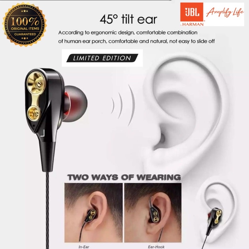 PROMO VIBOX HANDSFREE M15 LIMITED SERIES LIST GOLD EARPHONE MUSIC AMPLIFY LIVE 4D SOUND