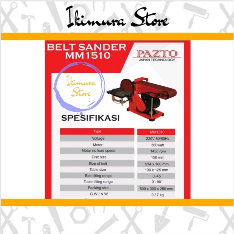 PAZTO Mesin Amplas Duduk / Belt &amp; Disc Sander Original