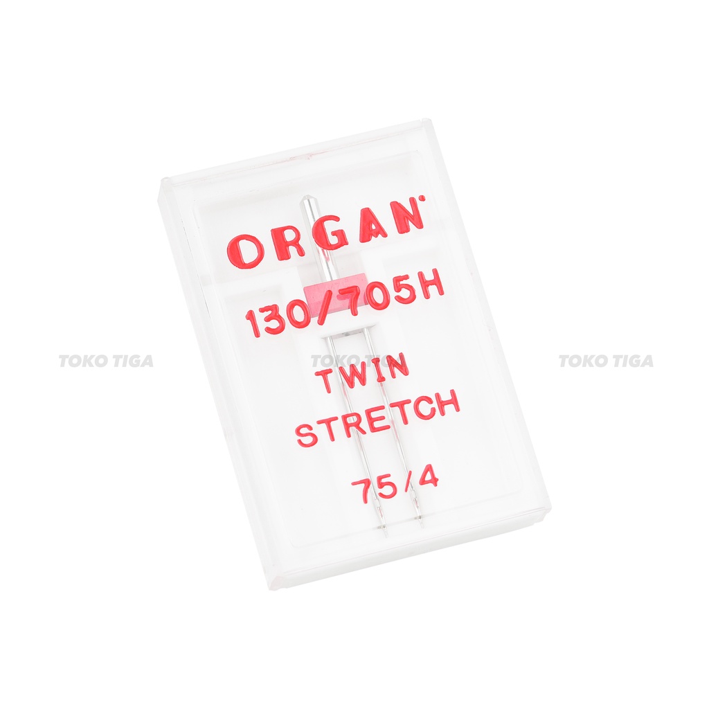 Organ Twin Stretch Needles - Jarum Kembar Bahan Melar Ukuran 75/4mm