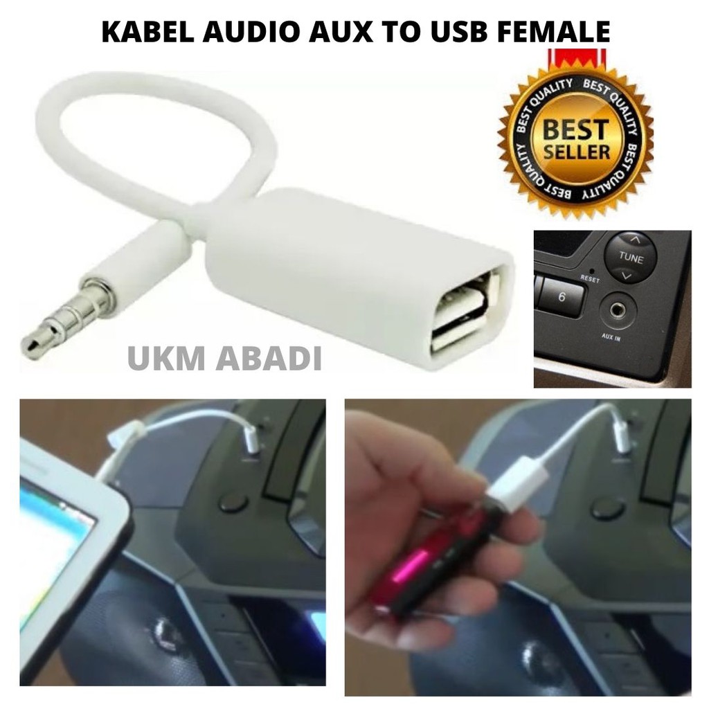 Kabel Connector Adapter Audio Jack Aux Trs 3.5mm Ke USB Female 111108