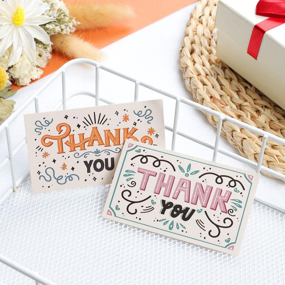 R-flower 50PCS Thank You Card Baby Shower Pembungkus Kado Kosong Writable Note Cardstock