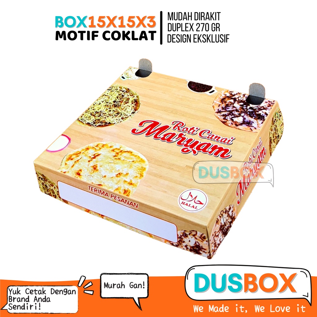 Dus Box Kemasan Roti Maryam, Kotak Roti Canai maryam, Kemasan Roti