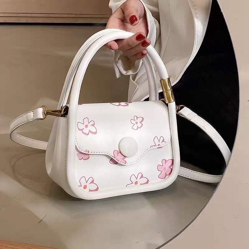 [ready stock] manda mini bag | tas selempang ukuran mini lucu imported motif kotak kotak hijau bunga putih pink lollipop gaya korea