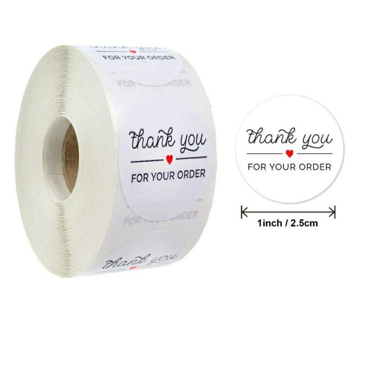 

Harga Murah ➯ 1 Roll (500pcs) Stiker Label 2.5cm stiker Thank you for your order untuk cookies packa
