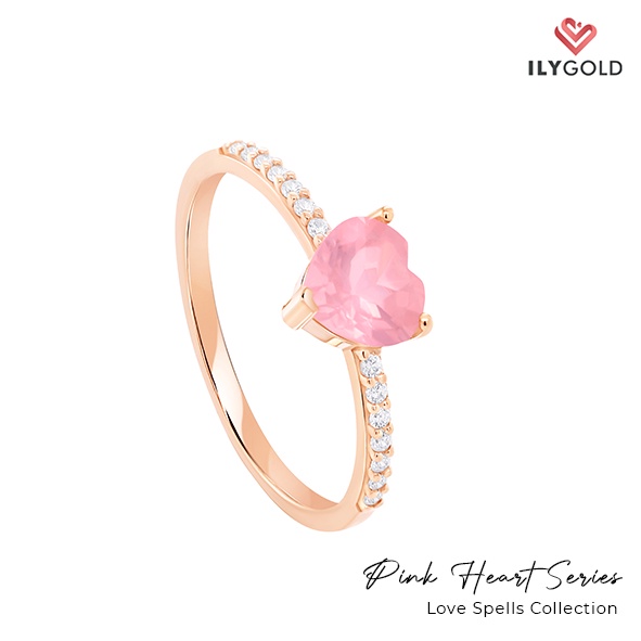 Pink Heart Stack Ring Series Ladies Ring ILY GOLD Love Spells Collection