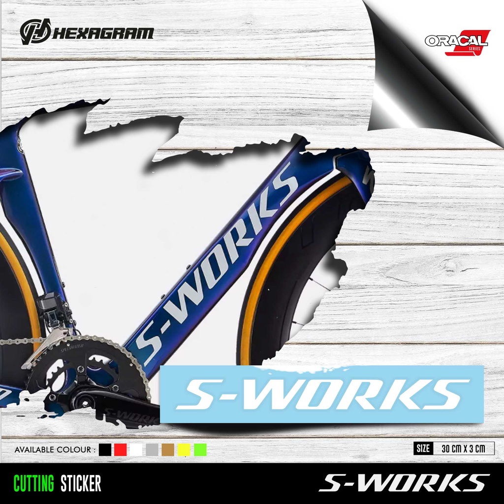 Cutting Sticker Frame Sepeda S-WORKS Logo Besar | Stiker Cutting Frame Sepeda Logo Besar S-WORKS | S