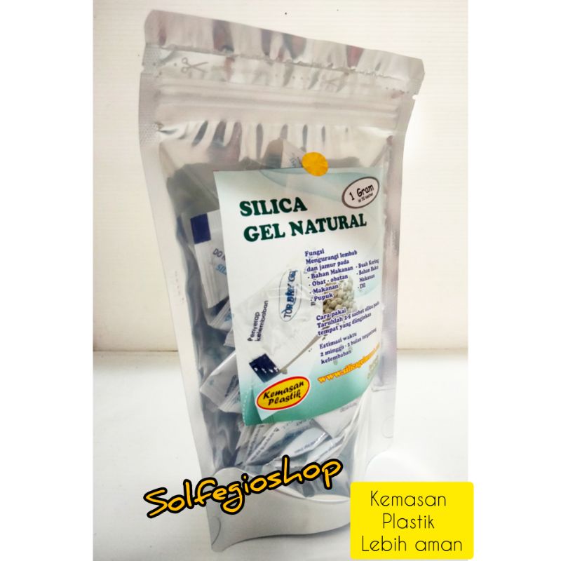 Silika gel alami makanan kering dan basah dengan sachet kemasan plastik lebih aman silica gel natura