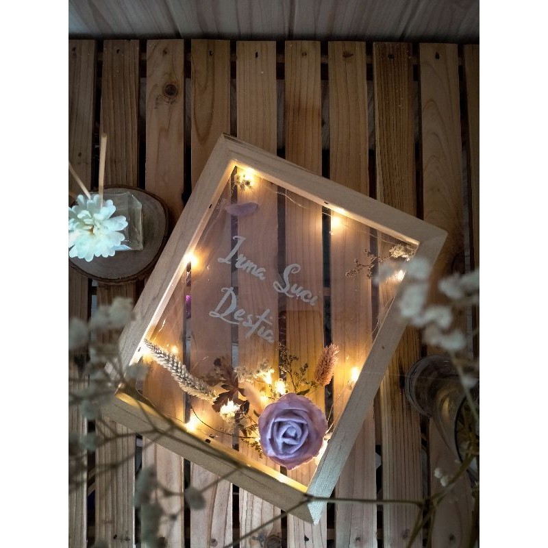 Frame flower akrilik transparan