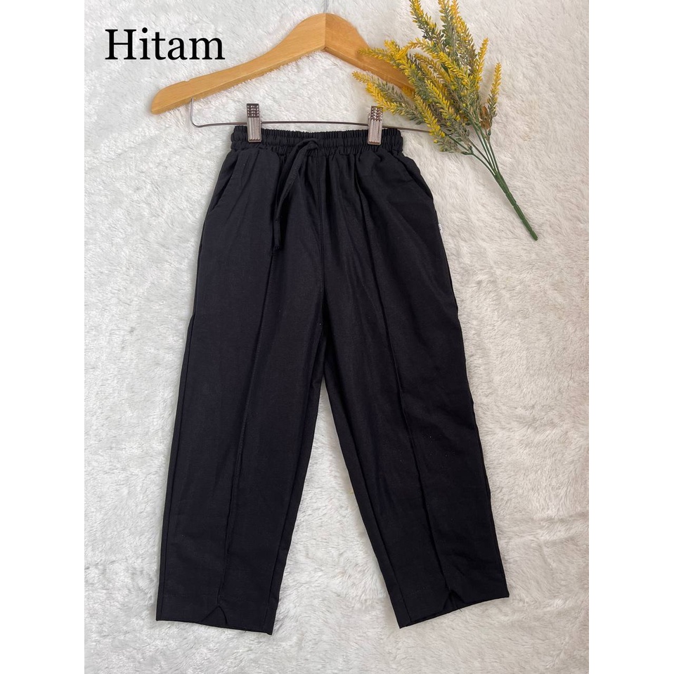 DL88 I Celana Anak Katun Rami Linen Polos Premium/ Celana Anak Perempuan buat usia 6-12tahun