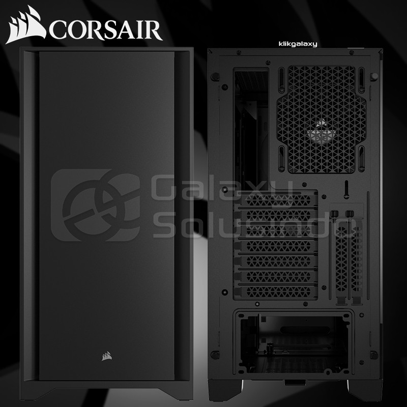 Corsair 4000D Tempered Glass Mid-Tower ATX Gaming Case - Black / Hitam