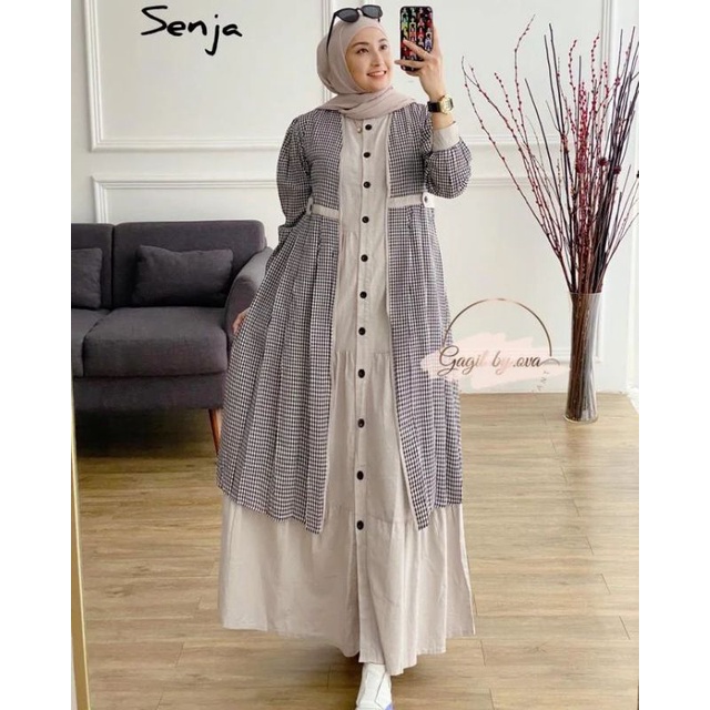 SENJA ONE SET OUTHER FASHION MUSLIM/SENJA SET DRESS/DRESS MUSLIM REMAJA TERBARU/ONE SET DRESS KATUN RAMI/FAR MOSLEMSTORE