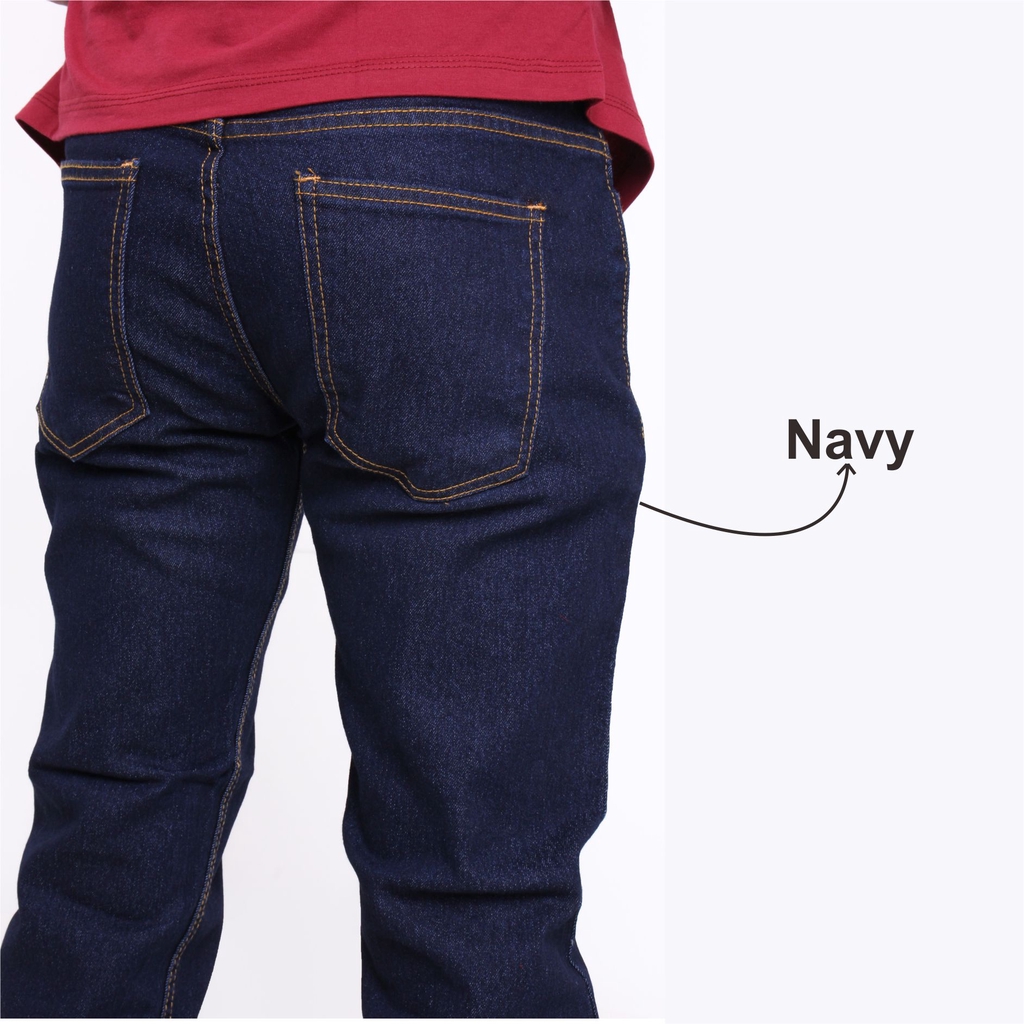 Celana Jeans Pria Slimfit kualitas premium Brand BAPIN warna Biowash Navy Grey Hitam ukuran 27-38