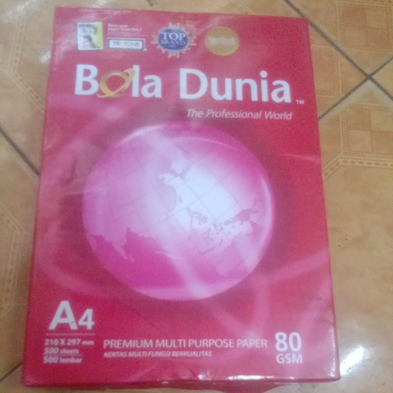 

bola dunia A480 210x297mm 500sheets 500lembar