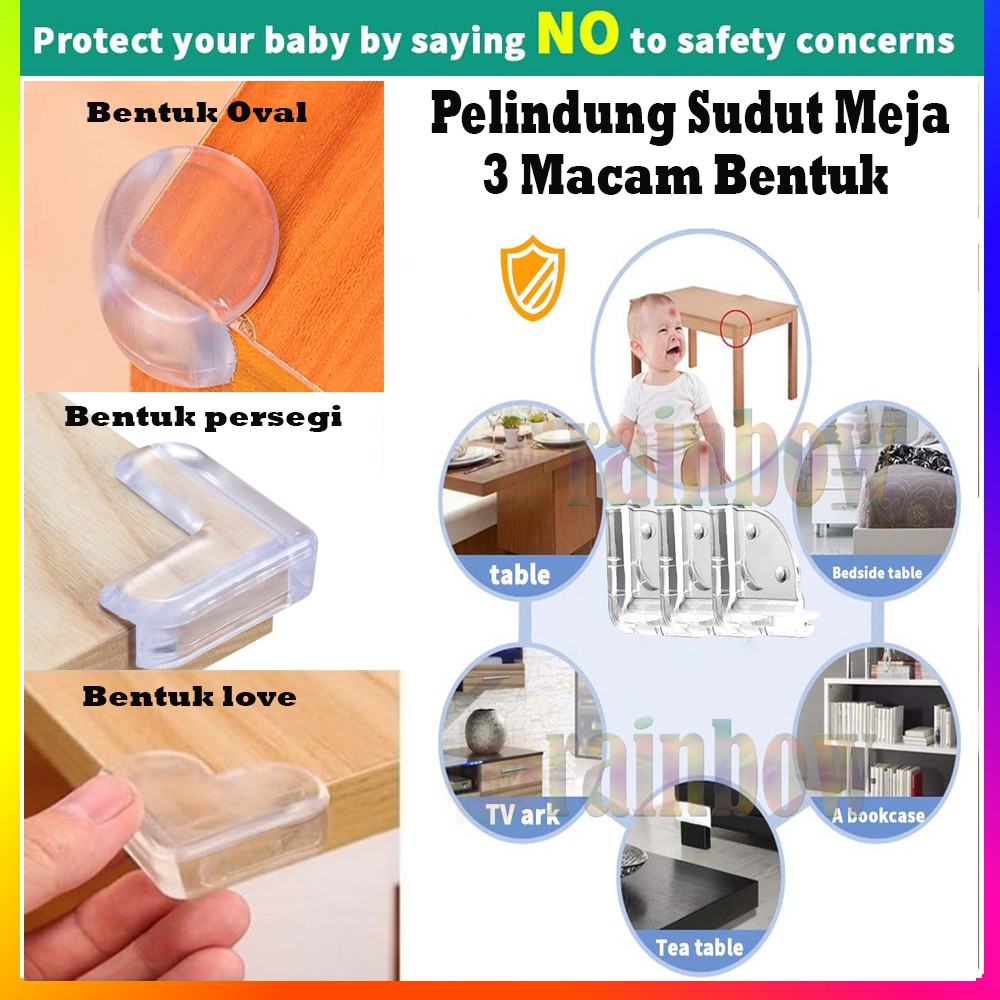 KARET PENGAMAN SUDUT MEJA Karet Siku Bening Pelindung Pengaman Sudut Meja Kaca Pelindung Siku Meja