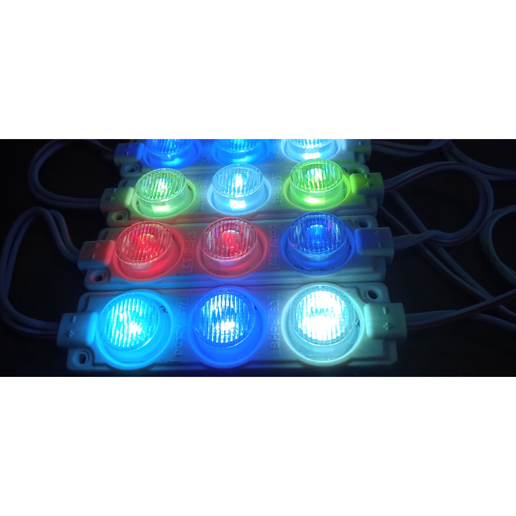 Lampu LED 3 Mata Jumbo RGB (Red Green Blue) 12V / 24V