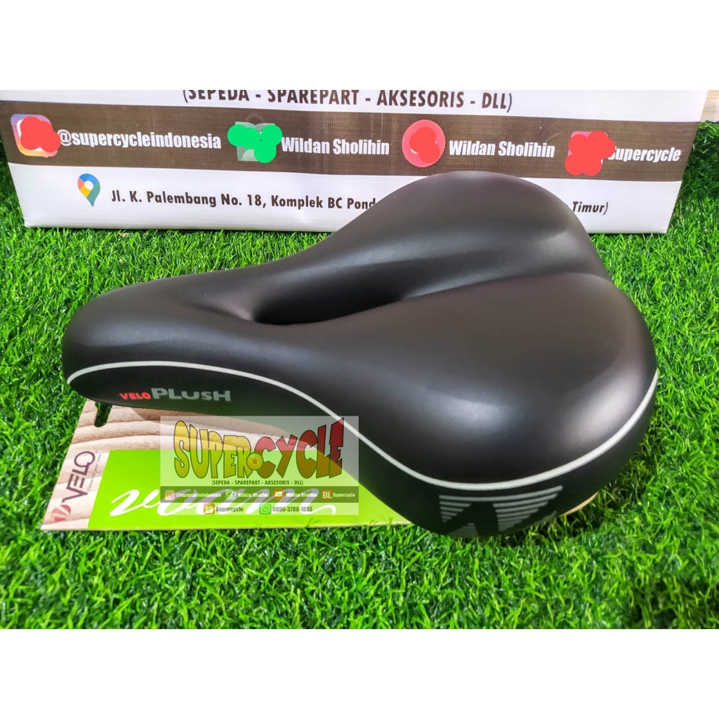 SP22D Sadel atau Saddle Jok Sepeda Velo Gel Plush + Per Paling Besar 6103E