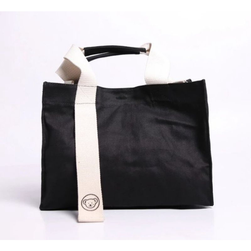 Tas Jinjing Tote Bag Milk Teddy by Chatelain Black Original