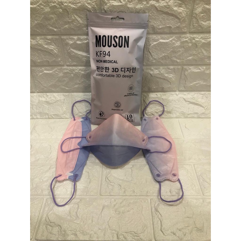 MASKER KF94 MOUSON GRADASI WARNA 4PLY 10 PCS EVO 3D MASK KF94 SACHET