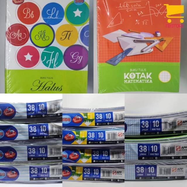 

Buku tulis sidu / sinar dunia 38 garis, halus, kotak matematika & mandarin 10pcs per pak