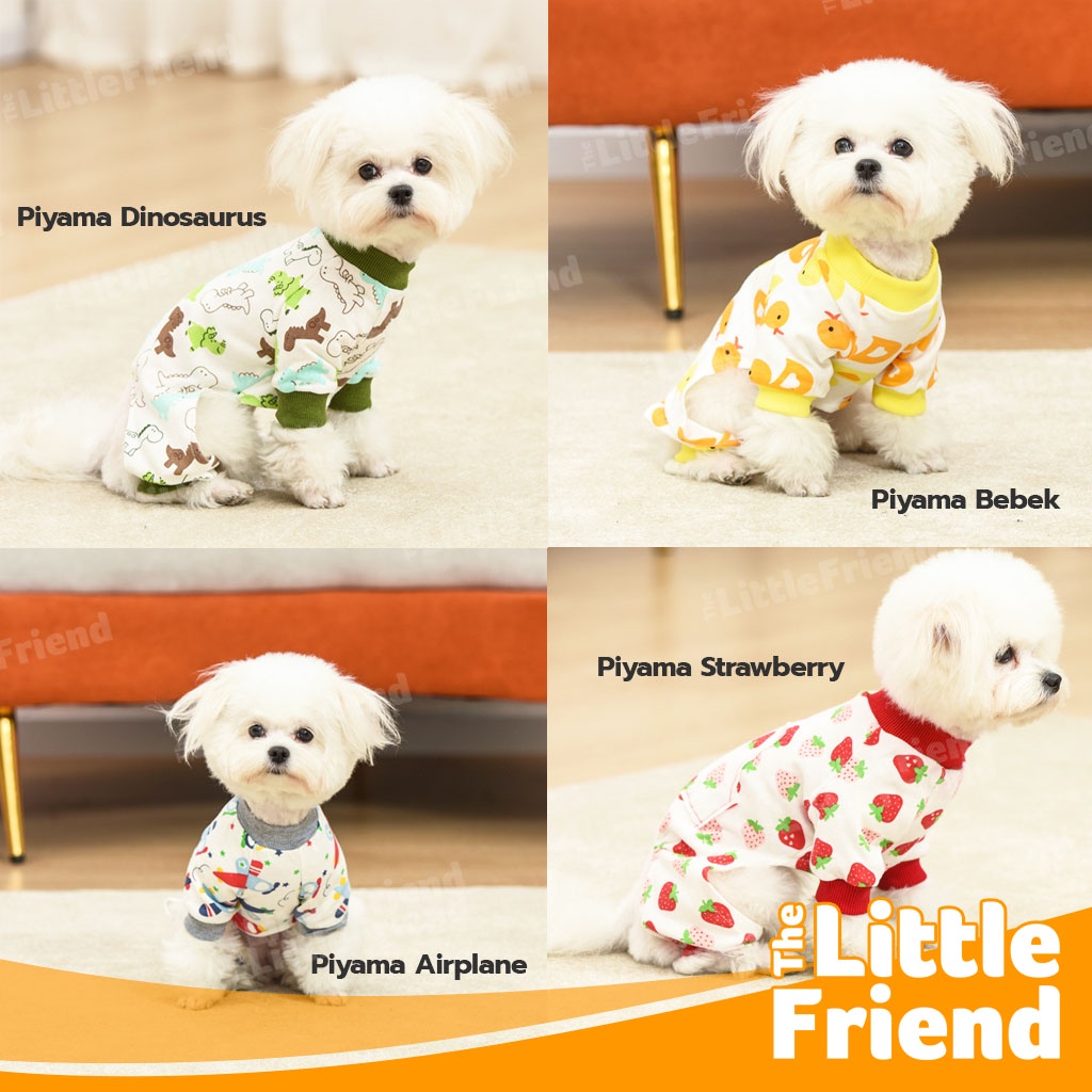 Baju Tidur Piyama Pajamas Kucing Anjing Model Jumpsuit Kartun Lucu